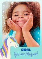 Photo card birthday unicorn
